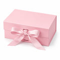Geschenkbox 20 x 15 x 8 cm aus Karton in Rosa mit Satinschleife zum Verpacken
