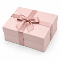 Geschenkbox 30 x 22 x 10 cm aus Karton in Rosa mit Satinschleife