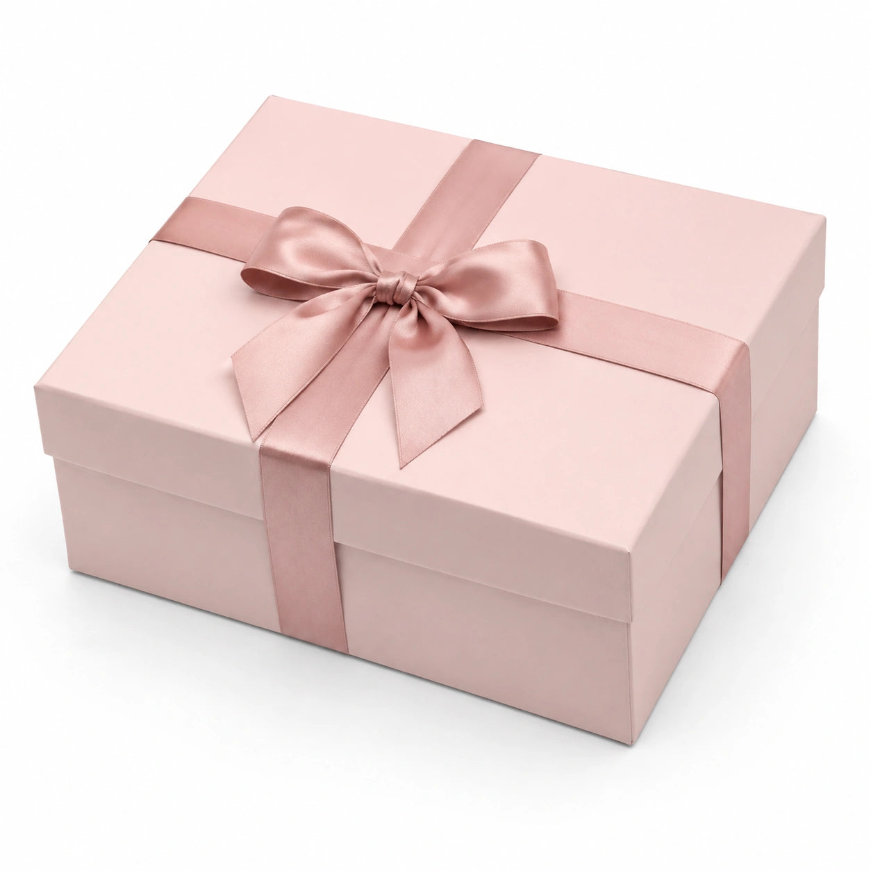 Geschenkbox 30 x 22 x 10 cm aus Karton in Rosa mit Satinschleife