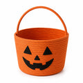 Aufbewahrungskorb 20 cm Baumwolle Orange mit Tragegriff und Kürbisgesicht