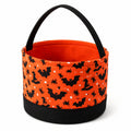 Aufbewahrungskorb 25 cm Stoff Orange Halloween-Motiv mit Tragegriff