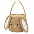 Osterkorb 22 x 20 cm aus Textil in Beige mit Hasenmotiv und Tragegriff
