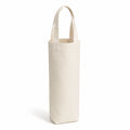 Flaschentasche 10 x 10 x 35 cm aus Baumwolle in Naturbeige für Weinflaschen mit Tragegriffen