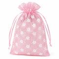 Organzabeutel 10 x 15 cm Rosa Blumenmuster mit Zugband für Geschenkverpackungen